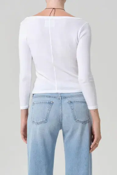 Citizens of Humanity Boat Neck Slim Tee - White | Thumbnail 3