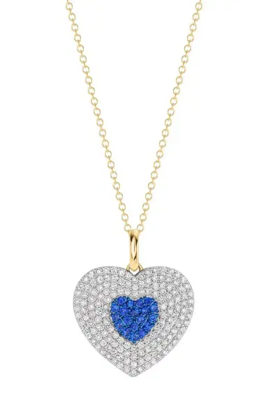 PHILLIPS HOUSE Diamond Blue Sapphire Infinity Heartbeat Necklace | Thumbnail 1