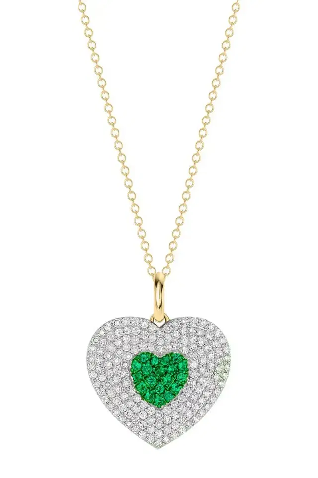 PHILLIPS HOUSE Diamond Emerald Infinity Heartbeat Necklace