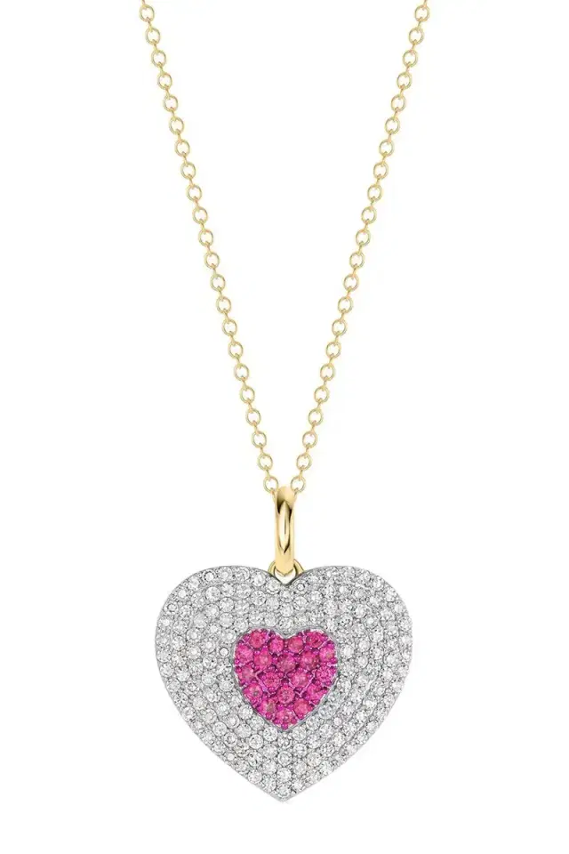PHILLIPS HOUSE Diamond Pink Sapphire Infinity Heartbeat Necklace