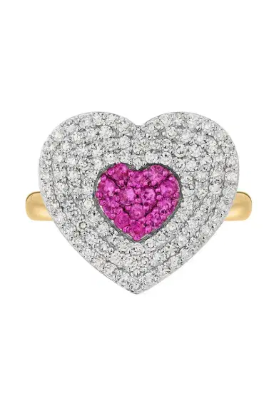 PHILLIPS HOUSE Diamond Pink Sapphire Infinity Heartbeat Ring | Thumbnail 1