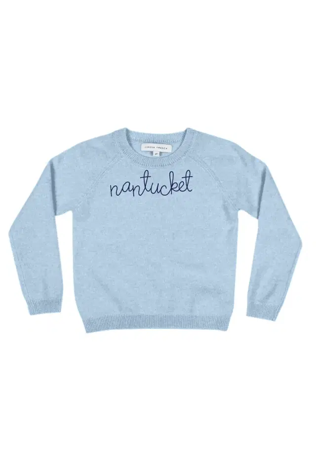 LINGUA FRANCA Kids Nantucket Crewneck - Sky