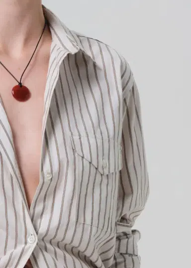Citizens of Humanity Shay Shirt - Alabaster Stripe | Thumbnail 3