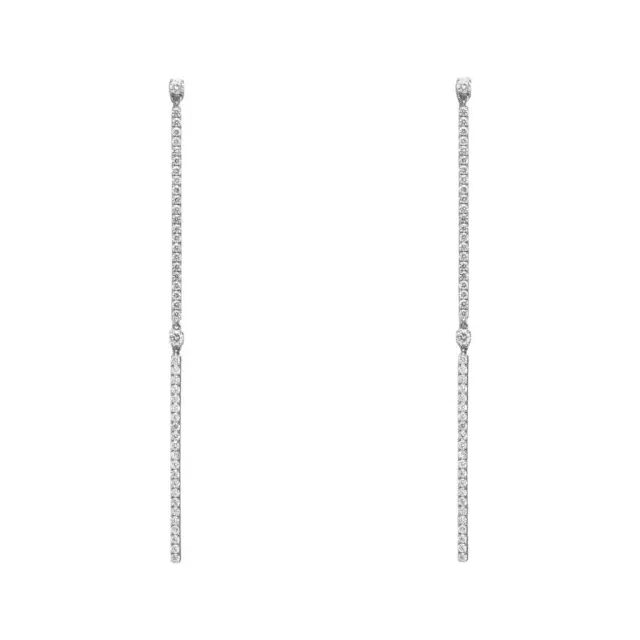 Messika Messika 2 Barrettes Gatsby 18K White Gold Diamond Drop Earrings by The Solist