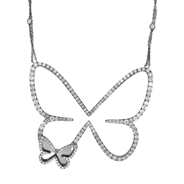 Messika Messika Butterfly 18K Blackened White Gold Diamond Pendant Necklace by The Solist