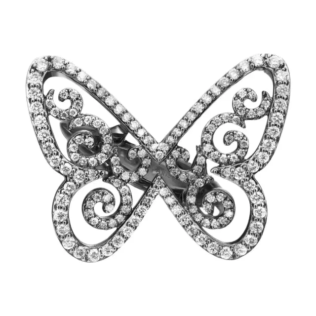 Messika Messika Butterfly Arabesque 18K Blackened White Gold Diamond Ring Sz. 5.5 by The Solist
