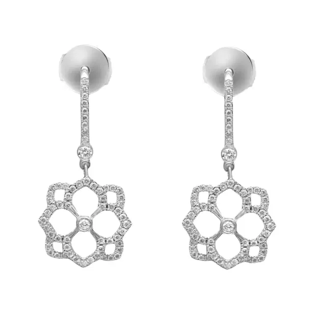 Messika Messika Eden Dormeuses 18K White Gold Diamond Flower Drop Earrings by The Solist