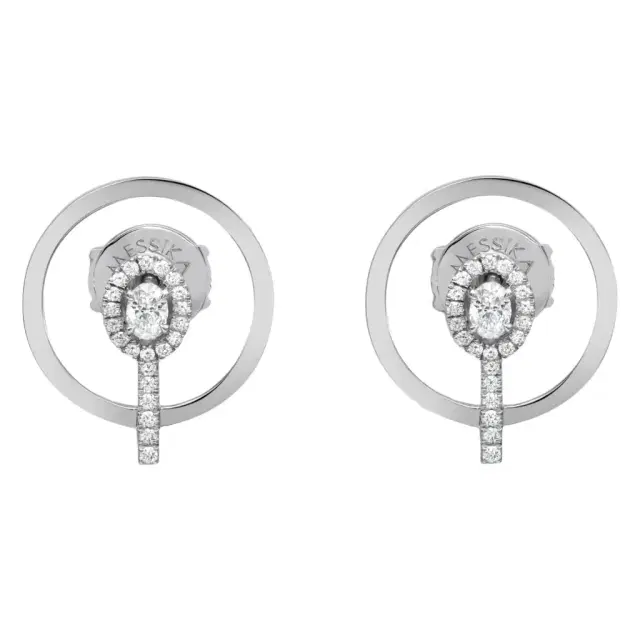 Messika Messika Glam'Azone Graphic 18K White Gold Diamond Earrings by The Solist