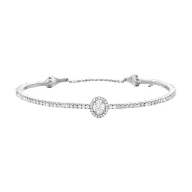Messika Messika Glam'Azone Skinny 18K White Gold Diamond Bangle Bracelet by The Solist