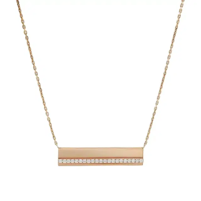 Messika Messika Kate 18K Rose Gold Diamond Bar Pendant Necklace by The Solist