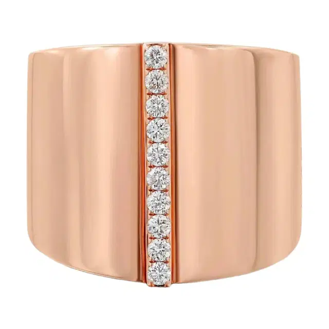 Messika Messika Kate 18K Rose Gold Diamond Wide Band Ring Sz. 6.5 by The Solist