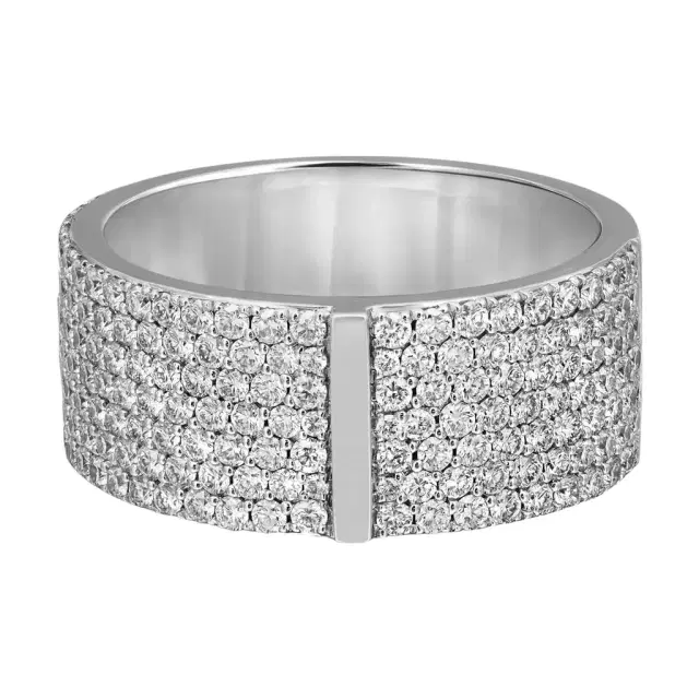 Messika Messika Kate Pavee 18K White Gold Diamond Wide Band Ring Sz. 6.5 by The Solist