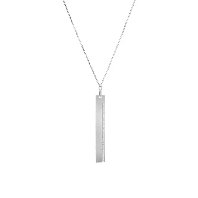 Messika Messika Sautoir Kate 18K White Gold Diamond Bar Pendant Necklace by The Solist