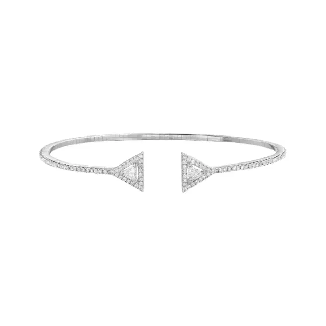 Messika Messika Thea Skinny 18K White Gold Diamond Cuff Bracelet by The Solist