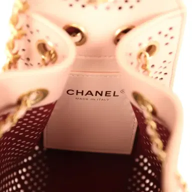Chanel Chanel Mini 25 Hobo Bag Light Pink Perforated Calfskin Antique Gold Hardware | Thumbnail 9 Chanel Chanel Mini 25 Hobo Bag Light Pink Perforated Calfskin Antique Gold Hardware | Thumbnail 9