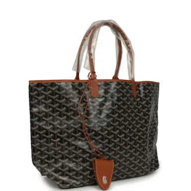 goyard Goyard Goyardine Black and Brown Saint Louis PM Tote Bag Palladium Hardware | Thumbnail 2