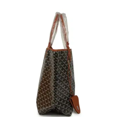 goyard Goyard Goyardine Black and Brown Saint Louis PM Tote Bag Palladium Hardware | Thumbnail 3