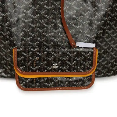 goyard Goyard Goyardine Black and Brown Saint Louis PM Tote Bag Palladium Hardware | Thumbnail 8