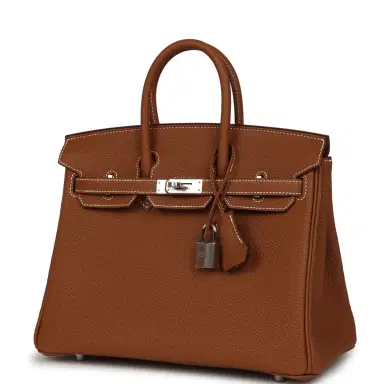 HERMÈS Hermes Birkin 25 Gold Togo Palladium Hardware | Thumbnail 5 HERMÈS Hermes Birkin 25 Gold Togo Palladium Hardware | Thumbnail 5