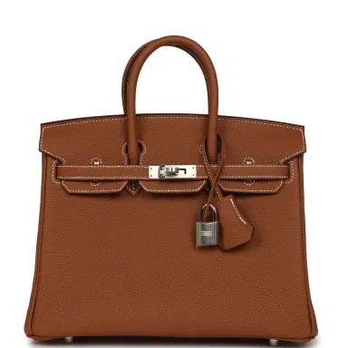 HERMÈS Hermes Birkin 25 Gold Togo Palladium Hardware | Thumbnail 1 HERMÈS Hermes Birkin 25 Gold Togo Palladium Hardware | Thumbnail 1