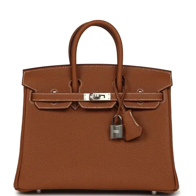 hermes Hermes Birkin 25 Gold Togo Palladium Hardware