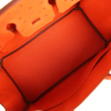 HERMÈS Hermes Birkin 25 Tangerine Ostrich Palladium Hardware | Thumbnail 8 HERMÈS Hermes Birkin 25 Tangerine Ostrich Palladium Hardware | Thumbnail 8