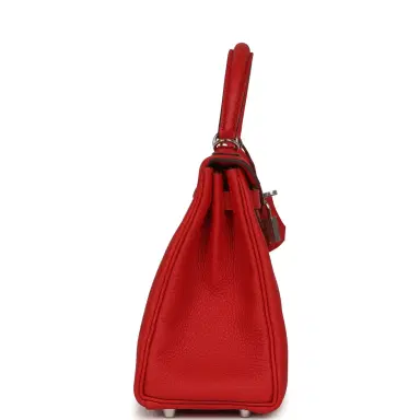 HERMÈS Hermes Kelly Retourne 25 Rouge Radieux Togo Palladium Hardware | Thumbnail 3
