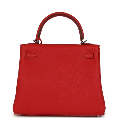 HERMÈS Hermes Kelly Retourne 25 Rouge Radieux Togo Palladium Hardware | Thumbnail 4