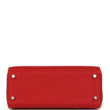 HERMÈS Hermes Kelly Retourne 25 Rouge Radieux Togo Palladium Hardware | Thumbnail 6