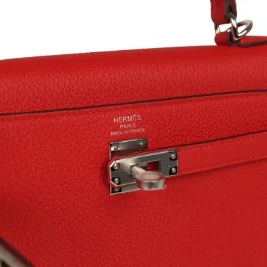 HERMÈS Hermes Kelly Retourne 25 Rouge Radieux Togo Palladium Hardware | Thumbnail 7