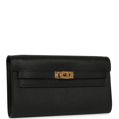 HERMÈS Hermes Kelly Wallet To Go Black Epsom Gold Hardware | Thumbnail 2