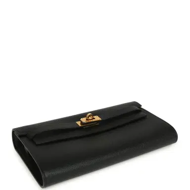 HERMÈS Hermes Kelly Wallet To Go Black Epsom Gold Hardware | Thumbnail 3