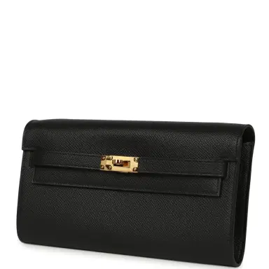 HERMÈS Hermes Kelly Wallet To Go Black Epsom Gold Hardware | Thumbnail 4