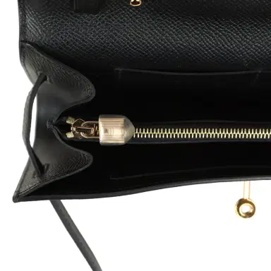 HERMÈS Hermes Kelly Wallet To Go Black Epsom Gold Hardware | Thumbnail 9