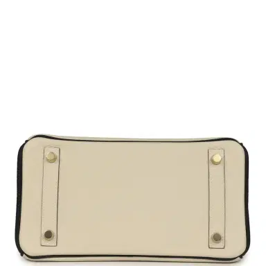 HERMÈS Hermes Special Order (HSS) Birkin 25 Craie and Black Togo Brushed Gold Hardware | Thumbnail 6 HERMÈS Hermes Special Order (HSS) Birkin 25 Craie and Black Togo Brushed Gold Hardware | Thumbnail 6