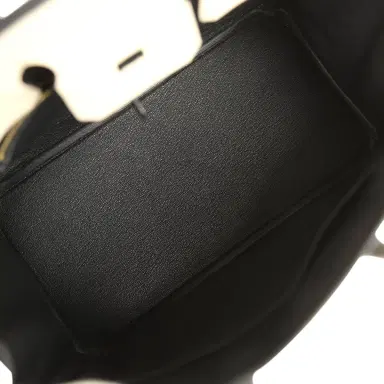 HERMÈS Hermes Special Order (HSS) Birkin 25 Craie and Black Togo Brushed Gold Hardware | Thumbnail 8 HERMÈS Hermes Special Order (HSS) Birkin 25 Craie and Black Togo Brushed Gold Hardware | Thumbnail 8