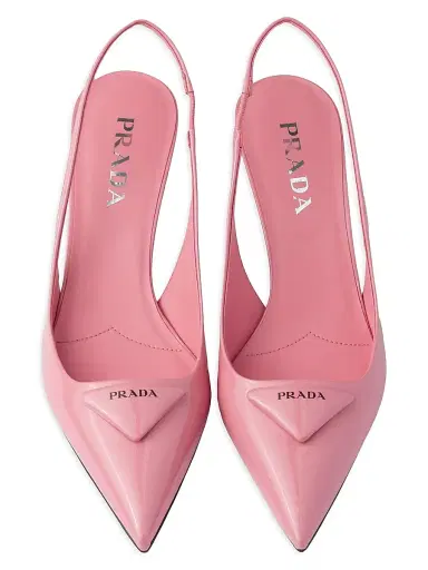 Prada Women's Patent Leather 55MM Slingback Pumps - Pink | Thumbnail 2