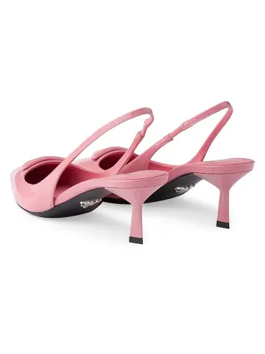 Prada Women's Patent Leather 55MM Slingback Pumps - Pink | Thumbnail 3