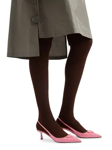 Prada Women's Patent Leather 55MM Slingback Pumps - Pink | Thumbnail 6