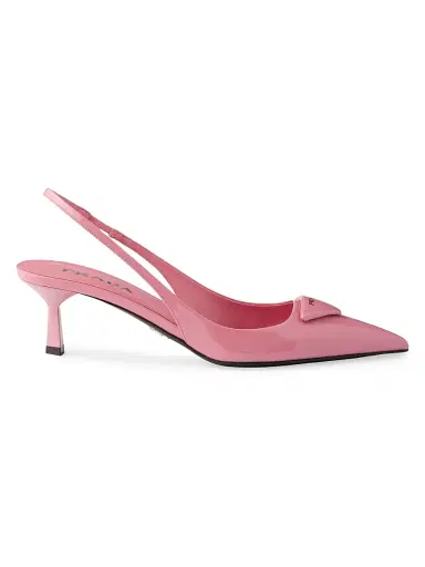 Prada Women's Patent Leather 55MM Slingback Pumps - Pink | Thumbnail 1