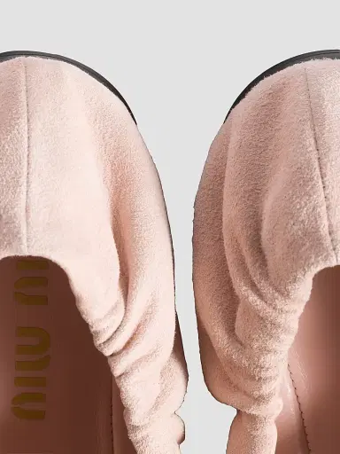 Miu Miu Women's Ruches Suede Ballerinas - Pink - Size 9 | Thumbnail 2