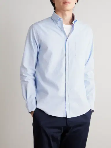 Sunspel Button-Down Collar Cotton Oxford Shirt | Thumbnail 3