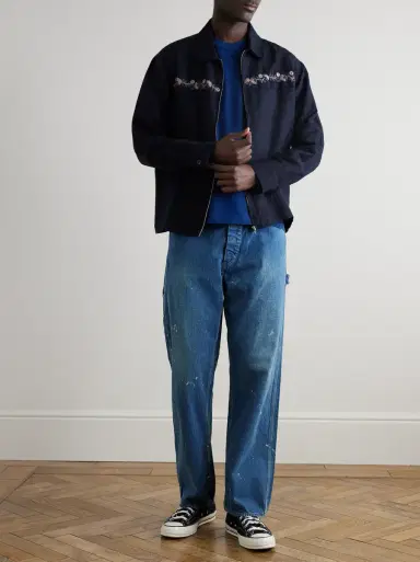 OrSlow Paint-Splattered Straight-Leg Selvedge Jeans | Thumbnail 2