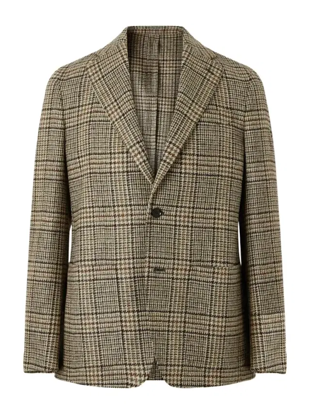 Butterfly Checked Wool Blazer - Men