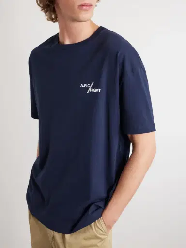 A.P.C. Fragment Logo-Print Cotton-Jersey T-Shirt - Men | Thumbnail 3 A.P.C. Fragment Logo-Print Cotton-Jersey T-Shirt - Men | Thumbnail 3