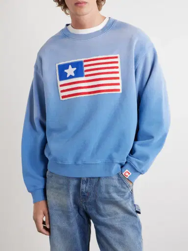 Cherry Los Angeles Embroidered Cotton-Jersey Sweater - Men | Thumbnail 3 Cherry Los Angeles Embroidered Cotton-Jersey Sweater - Men | Thumbnail 3
