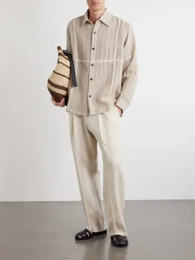 Kartik Research Rabari Embroidered Linen Shirt - Men | Thumbnail 2