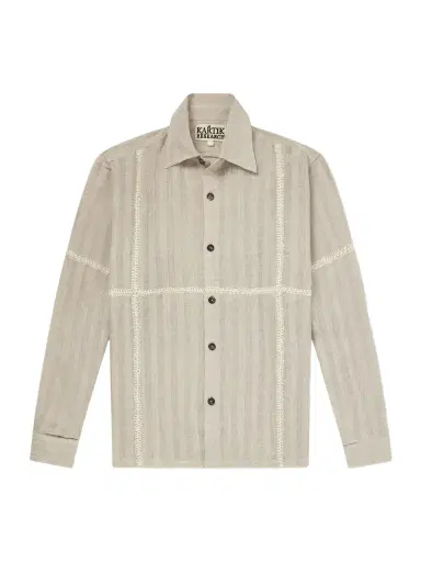 Kartik Research Rabari Embroidered Linen Shirt - Men | Thumbnail 1