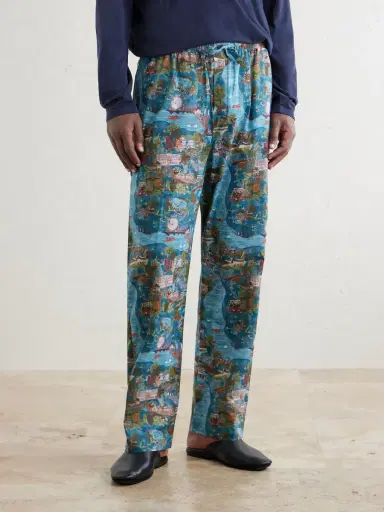 Derek Rose Ledbury 100 Printed Cotton Pyjama Trousers - Men | Thumbnail 3 Derek Rose Ledbury 100 Printed Cotton Pyjama Trousers - Men | Thumbnail 3