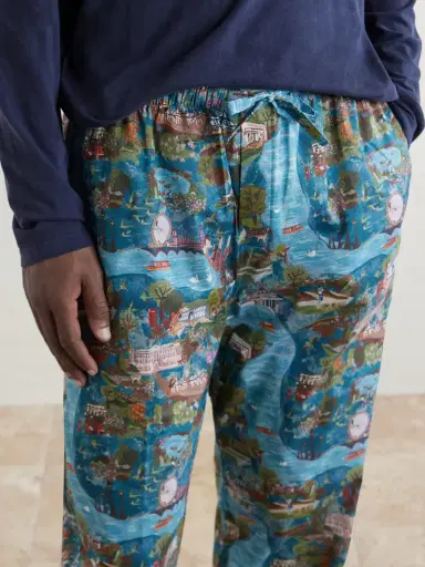 Derek Rose Ledbury 100 Printed Cotton Pyjama Trousers - Men | Thumbnail 5 Derek Rose Ledbury 100 Printed Cotton Pyjama Trousers - Men | Thumbnail 5